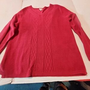 Talbots Women's Red Sweater Cable KnitXL